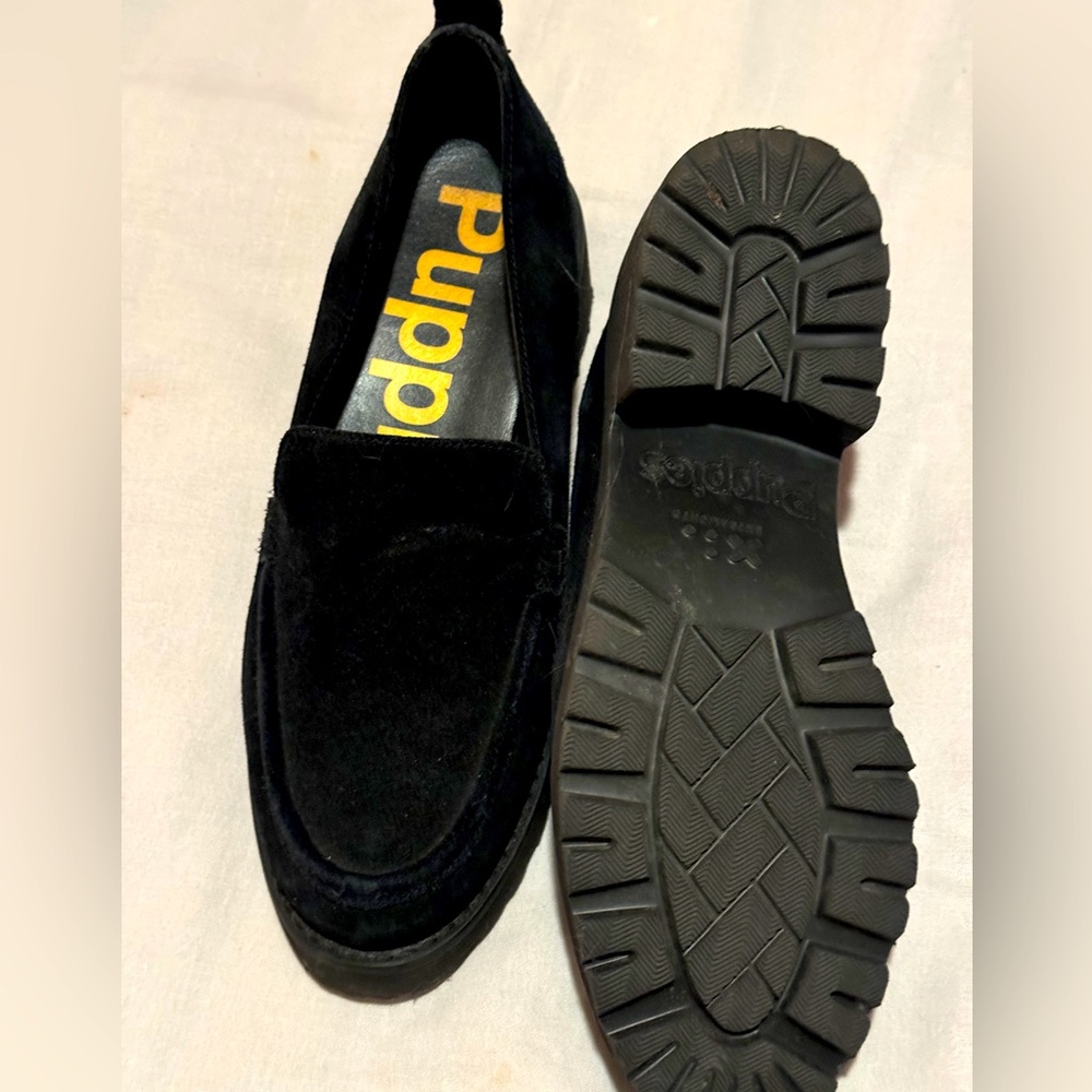 Suede Hushpuppies chunky loafers